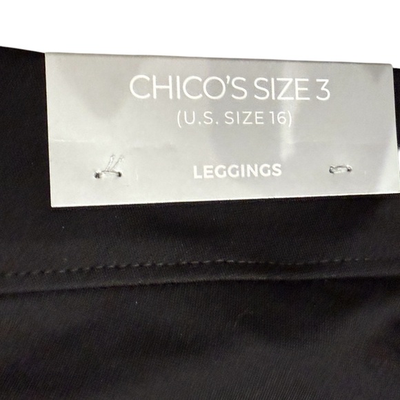 CHICO'S Black Ponte Rivet Stud Leggings Size 3R (Women’s 14-16) NWT - Picture 5 of 6